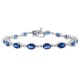 Blue Sapphire and Diamond Bracelet 14Kt White Gold, 8.03cttw 6X4MM Oval 