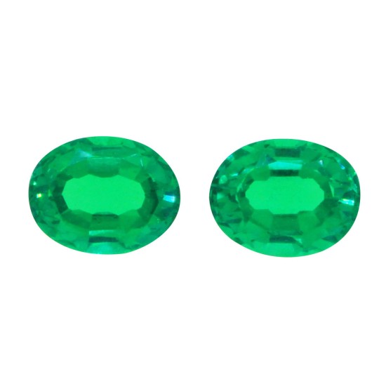 Lab Created Emerald Minimum 5.67Ct 9x7mm Oval Matched Pair