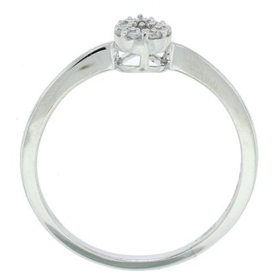 Pear Shaped Cluster Diamond Ring in 14Kt White Gold