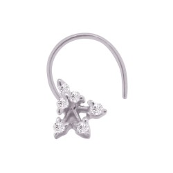 Cubic Zirconia Nose Pin in Sterling Silver