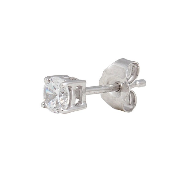 0 13 Carat Tw Basket Round Single Diamond Stud Earring In 14kt