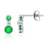 Natural  Emerald Stud Earrings Rhodium Over Sterling Silver